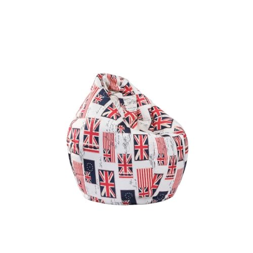 PRIOKNIKO Bean Bag Bean Bag Sofa Wohnzimmer Casual Print Lazy Sofa Tatami Matte Ungefüttert 90 * 100Cm Weiß (Kein Füller) von PRIOKNIKO