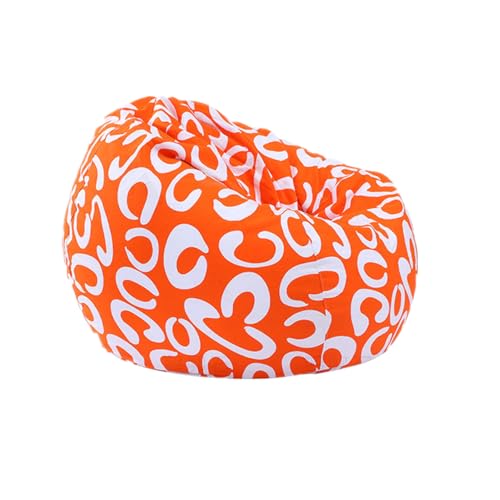 PRIOKNIKO Bean Bag Bohnen Tasche Sofa Wohnzimmer Casual Print Lazy Sofa Tatami Matte Ungefüttert 60 * 65Cm Orange (Kein Füllstoff) von PRIOKNIKO