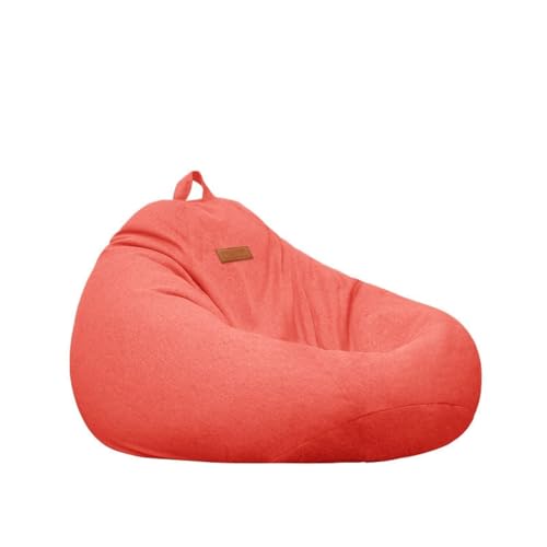 PRIOKNIKO Bean Bag Einzelne Baumwolle Leinen Faule Sofa Sitzsack Kleine Wohnung Tatami Matte Sofa Stuhl Ungefüttert Eps(40 * 25Cm) Rot (Kein Füllstoff) von PRIOKNIKO