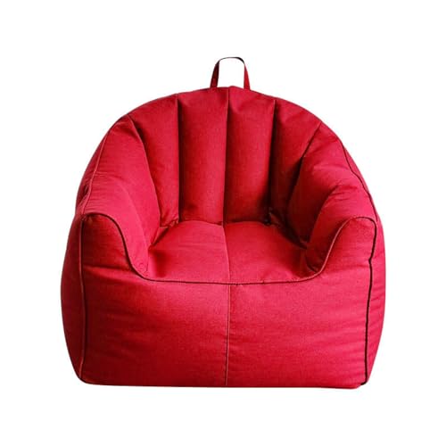 PRIOKNIKO Bean Bag Erwachsene Faule Sofa Einzel Schlafzimmer Tatatami Matte Balkon Lounge Faul Stuhl Ungefüttert 60 * 55 * 68Cm Rot (Kein Füllstoff) von PRIOKNIKO