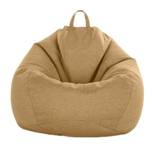 PRIOKNIKO Bean Bag Lazy Sofa Bezug Sitzsack Stoff Abdeckung Tatami Matte Sitzsack Sofa Jacke Ungefüttert M:80Cm * 90Cm Khaki (Kein Füllstoff) von PRIOKNIKO