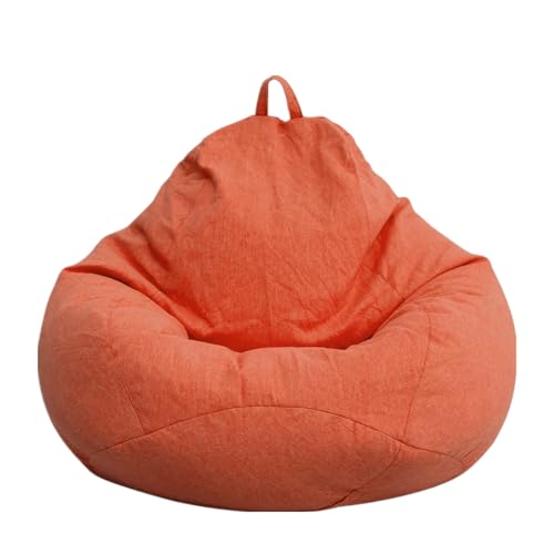 PRIOKNIKO Bean Bag Lazy Sofa Bezug Sitzsack Stoff Abdeckung Tatami Matte Sitzsack Sofa Jacke Ungefüttert S:70Cm * 80Cm Orange (Kein Füllstoff) von PRIOKNIKO