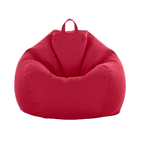 PRIOKNIKO Bean Bag Lazy Sofa Bezug Sitzsack Stoff Abdeckung Tatami Matte Sitzsack Sofa Jacke Ungefüttert S:70Cm * 80Cm Rot (Kein Füllstoff) von PRIOKNIKO