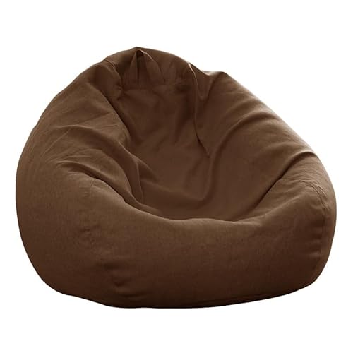 PRIOKNIKO Bean Bag Lazy Sofa Sitzsack Abdeckung Verdickt Leinen Samt Stoff Abnehmbar Wohnzimmer Tasche Sofa Abdeckung Ohne Futter 70 X80Cm Braun (Kein Füllstoff) von PRIOKNIKO