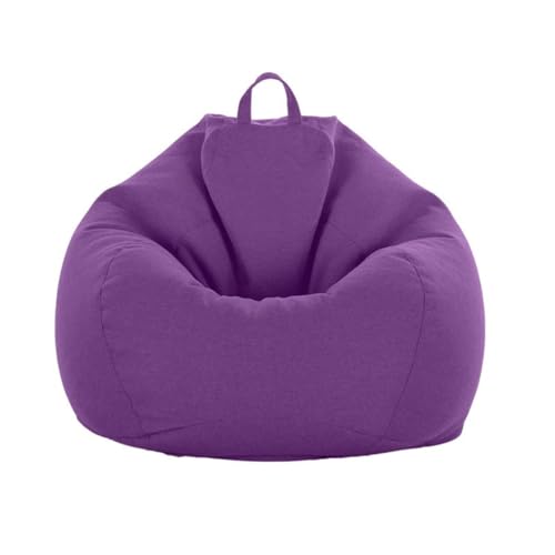 PRIOKNIKO Bean Bag Lazy Sofa Sitzsack Abdeckung Verdickt Leinen Samt Stoff Abnehmbar Wohnzimmer Tasche Sofa Abdeckung Ohne Futter 90 X110Cm Lila (Kein Füllstoff) von PRIOKNIKO
