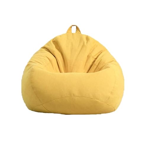 PRIOKNIKO Bean Bag Lazy Sofa Sitzsack Tatami Matte Einzel Abnehmbare Wasch Bare Balkon Schlafzimmer Kleine Wohnung Ungefüttert M:80 X90Cm Gelb (Kein Füllstoff) von PRIOKNIKO
