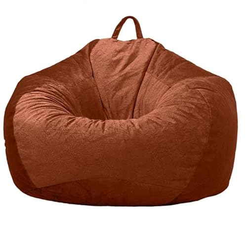 PRIOKNIKO Bodenkissen Lazy Sofa Sitzsack Stoff Abdeckung Tatami Matte Kurze Klammer Sofa Aufbewahrung Tasche Ungefüttert XL:100 X120Cm Braun (Kein Füllstoff) von PRIOKNIKO