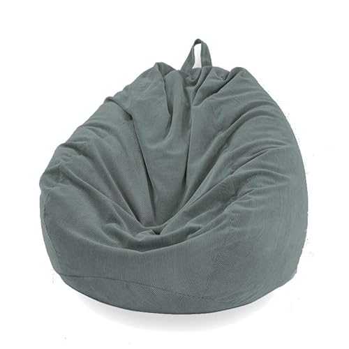 PRIOKNIKO Bubibag Bean Bag Stuhl Bezug Lazy Sofa Cover Stuhl Chaiselongue Sitz Sitzsack Sofa Tatami Matte Ungefüttert 70 Cmx80Cm Grau (Kein Füller) von PRIOKNIKO