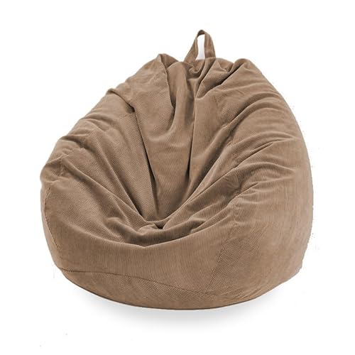 PRIOKNIKO Bubibag Bean Bag Stuhl Bezug Lazy Sofa Cover Stuhl Chaiselongue Sitz Sitzsack Sofa Tatami Matte Ungefüttert 80 Cmx90Cm Leichter Kaffee (Kein Füller) von PRIOKNIKO