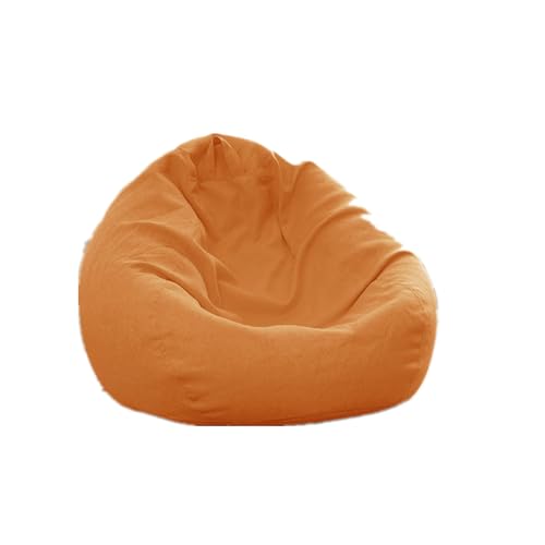 PRIOKNIKO Bubibag Lazy Sitzsack Abdeckung Verdickt Baumwolle Leinen Samt Stoff Abnehmbar Stoff Wohnzimmer Stoffbeutel Sofa Abdeckung Ungefüttert 80 X90Cm Orange (Kein Füllstoff) von PRIOKNIKO