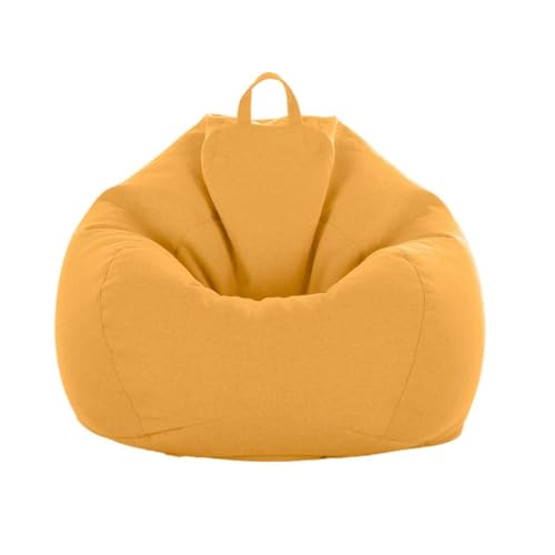 PRIOKNIKO Bubibag Lazy Sofa Bezug Sitzsack Stoff Abdeckung Tatami Matte Sitzsack Sofa Jacke Ungefüttert XL:100Cm * 120Cm Gelb (Kein Füllstoff) von PRIOKNIKO