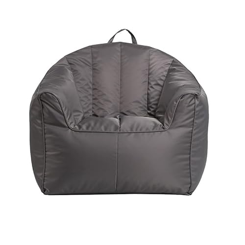 PRIOKNIKO Bubibag Lazy Sofa Liege Abdeckung Einzels Tuhl Outdoor-Sofa Stuhl Wohnzimmer Schlafzimmer Sitzsack Stuhl Stoff Abdeckung Ungefüllt L:100 * 85 * 85Cm Dunkelgrau (Kein Füllstoff) von PRIOKNIKO