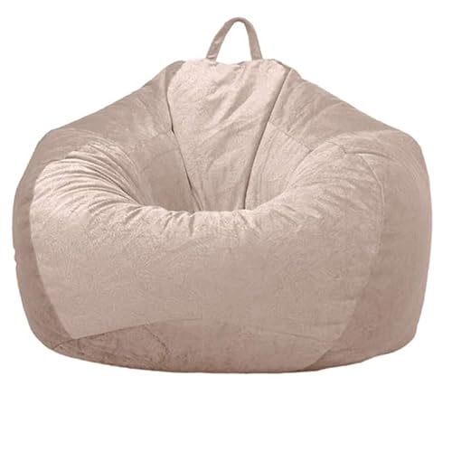 PRIOKNIKO Bubibag Lazy Sofa Sitzsack Stoff Abdeckung Tatami Matte Kurze Klammer Sofa Aufbewahrung Tasche Ungefüttert XL:100 X120Cm Khaki (Kein Füllstoff) von PRIOKNIKO