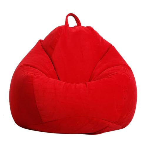 PRIOKNIKO Bubibag Lazy Sofa Sitzsack Tatami Matte Einfaches Schlafzimmer Einzel Sitzsack Sofa Stuhl Ungefüttert M:80 X90Cm Rot (Kein Füllstoff) von PRIOKNIKO