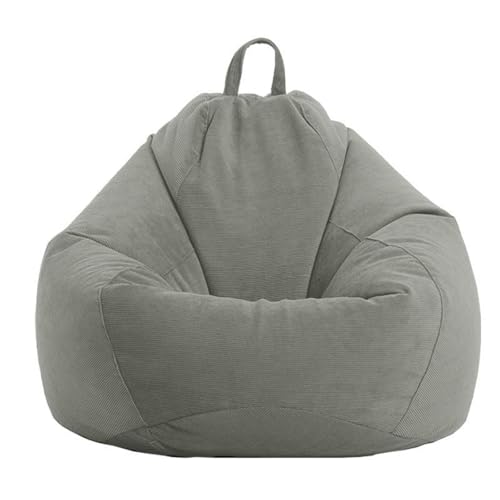 PRIOKNIKO Bubibag Lazy Sofa Sitzsack Tatami Matte Einfaches Schlafzimmer Einzel Sitzsack Sofa Stuhl Ungefüttert XL:100X120Cm Grau (Kein Füllstoff) von PRIOKNIKO