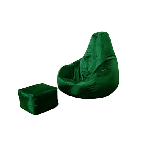 PRIOKNIKO Bubibag Lounge Stühle Faul Sofa Stühle Sitz Säcke Outdoor-Möbel Ungefüttert 70 * 95Cm Grün 2Pcs (Kein Füller) von PRIOKNIKO