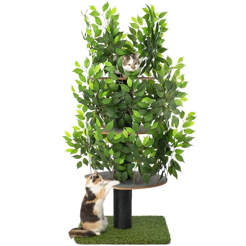 Kratzbaum Natur zum Klettern, Verstecken und Schlafen - groß mit austauschbaren Blättern - mehrstufig, einfach zu montieren - haustiersichere Materialien, langlebige und Patentierter robuste Cat Tree Kratzbaum Natur zum Klettern, Verstecken und Schlafen - groß mit austauschbaren Blättern - mehrstufig, einfach zu montieren - haustiersichere Materialien, langlebige und Patentierter robuste Cat Tree von PRIORPET
