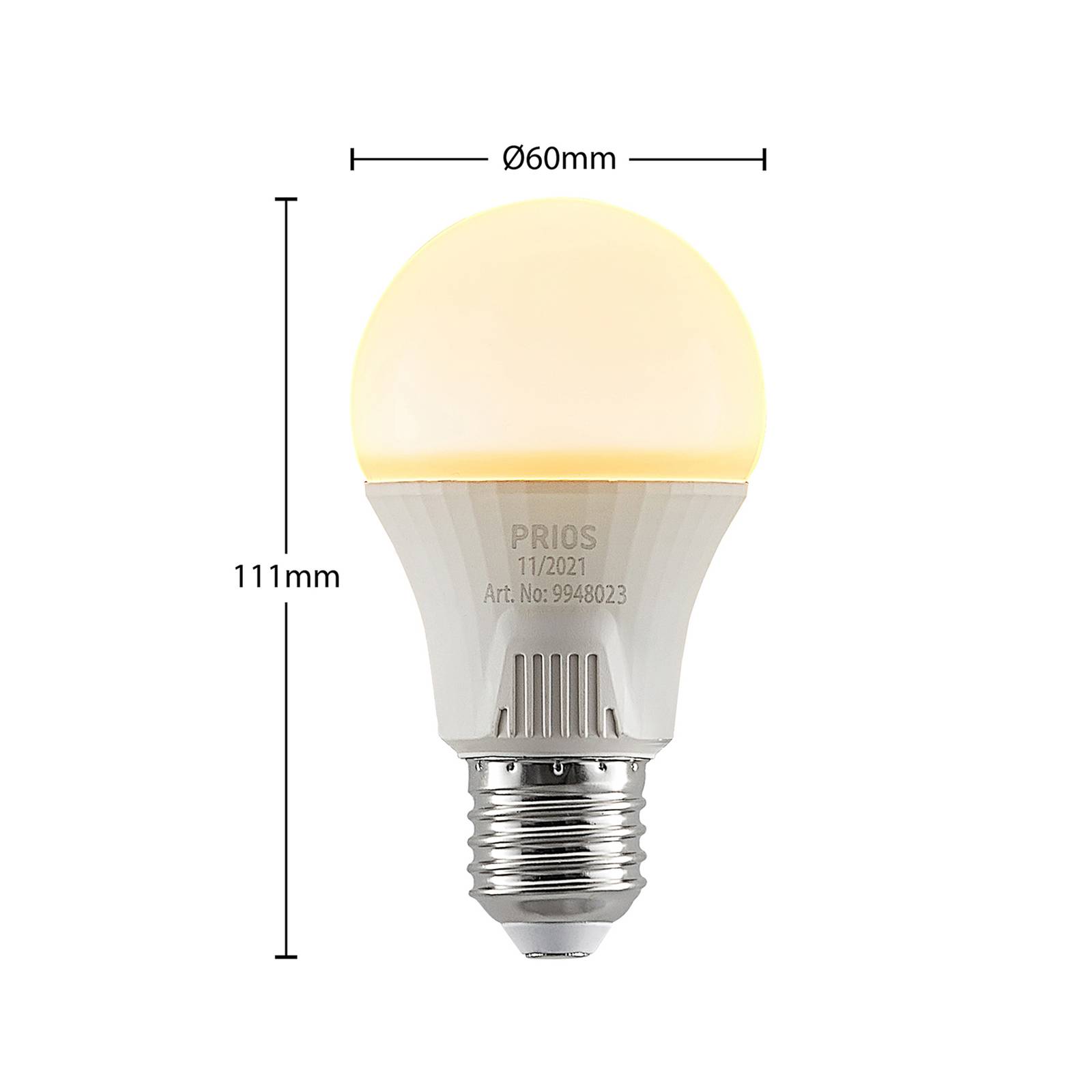 LED-Lampe E27 A60 11W weiß 2.700K 10er-Set von PRIOS