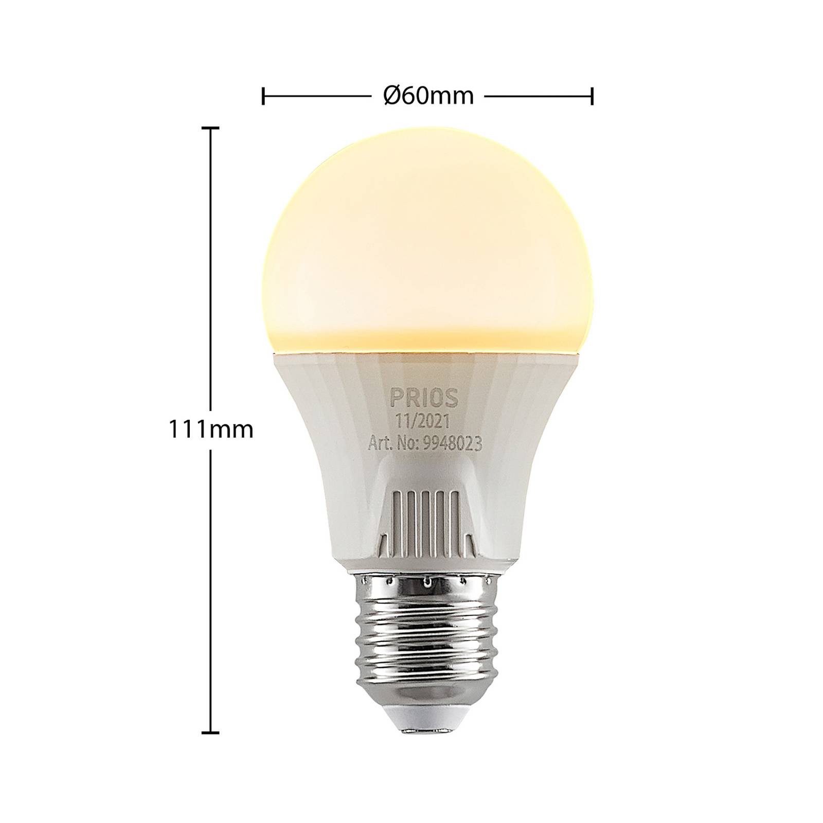 LED-Lampe E27 A60 11W weiß 2.700K von PRIOS