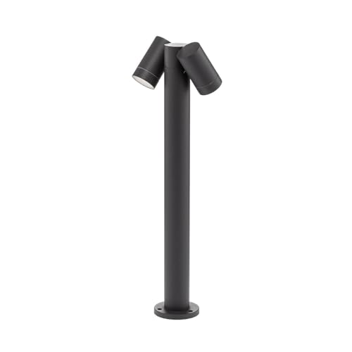 PRIOS Außenleuchte Tulimar (Modern) in Schwarz aus Aluminium (2 flammig, GU10) - Wegeleuchte Pollerleuchte Wegelampe Sockelleuchte von PRIOS