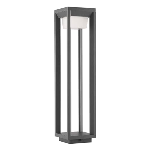 PRIOS LED Außenleuchte Gamion (spritzwassergeschützt (Modern) in Alu aus Aluminium (1 flammig,) - Wegeleuchte Pollerleuchte Wegelampe Sockelleuchte von PRIOS