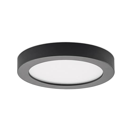 PRIOS LED Deckenleuchte 'Edwina' (Modern) in Schwarz aus Aluminium u.a. für Badezimmer (1 flammig,) - Lampe, LED-Deckenlampe, Deckenlampe, Badezimmerleuchte von PRIOS