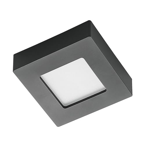 PRIOS LED Deckenleuchte 'Alette' (Modern) in Schwarz aus Aluminium u.a. für Badezimmer (1 flammig,) - Lampe, LED-Deckenlampe, Deckenlampe, Badezimmerleuchte von PRIOS