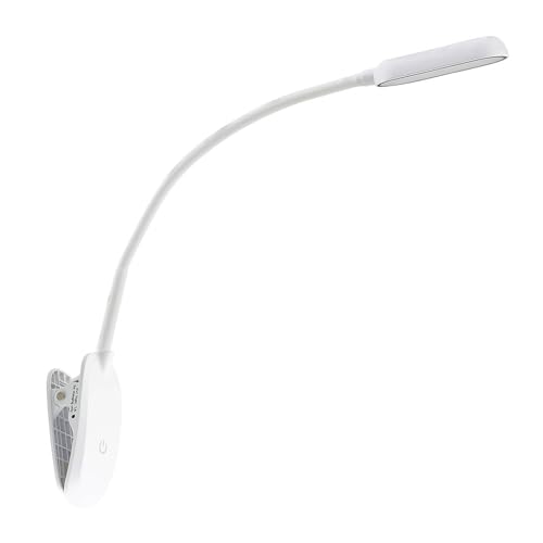 PRIOS LED Klemmleuchte Najari (Touchdimmer) mit USB Anschluss dimmbar (Modern) in Weiß (1 flammig,) - Tischlampe Tischleuchte Leselampe Nachttischlampe Touch Lampe von PRIOS