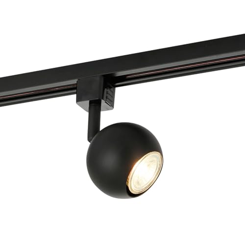 PRIOS Stromschienenleuchte Felipo (Modern) in Schwarz (1 flammig, GU10) - 1-Phasen Stromschiene Stromschienenstrahler Wohnzimmerleuchte von PRIOS