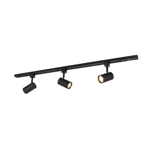 PRIOS Stromschienenleuchte Jorell (Modern) in Schwarz aus Aluminium (3 flammig, GU10) - 1-Phasen Stromschiene Stromschienenstrahler Wohnzimmerleuchte von PRIOS