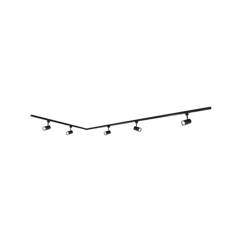 PRIOS Stromschienenleuchte Jorell (Modern) in Schwarz aus Aluminium (5 flammig, GU10) - 1-Phasen Stromschiene Stromschienenstrahler Wohnzimmerleuchte von PRIOS