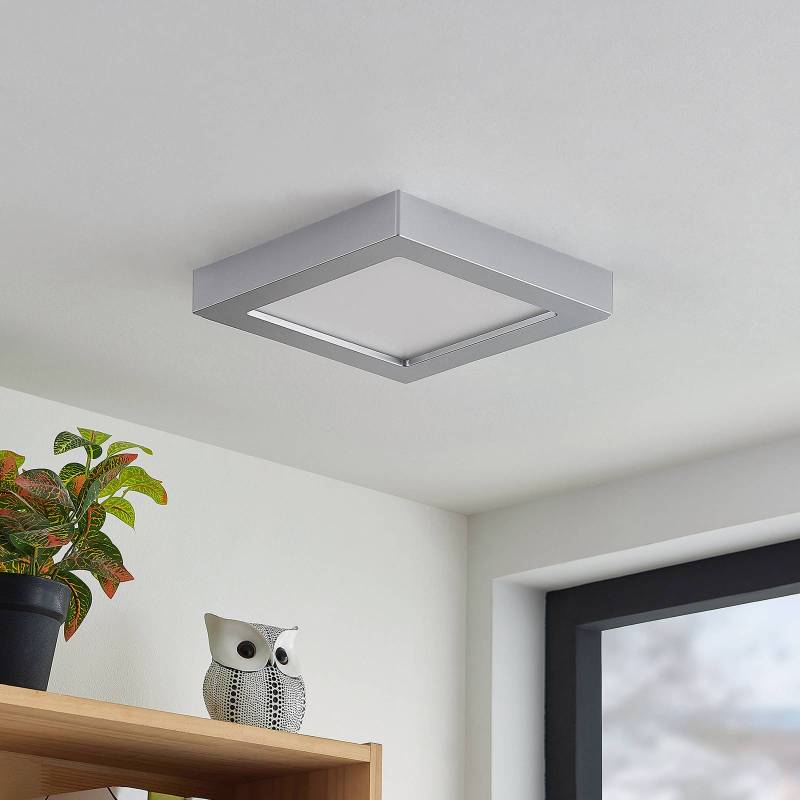 Prios LED-Deckenleuchte Alette, silber, 22,7cm, 24W, dimmbar von PRIOS