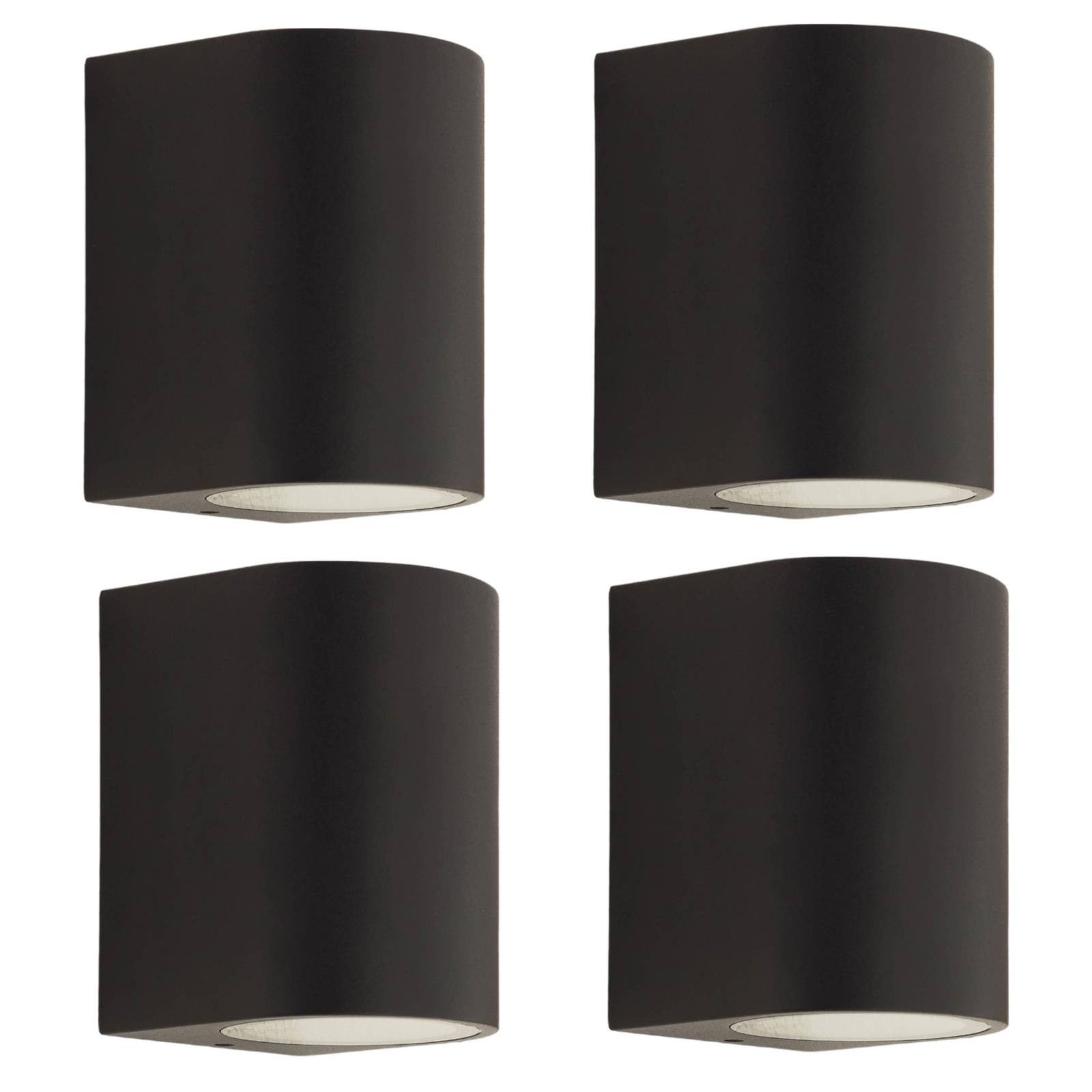 Prios Außenwandleuchte Tetje, schwarz, rund, 10 cm, 4er-Set Prios Außenwandleuchte Tetje, schwarz, rund, 10 cm, 4er-Set von PRIOS