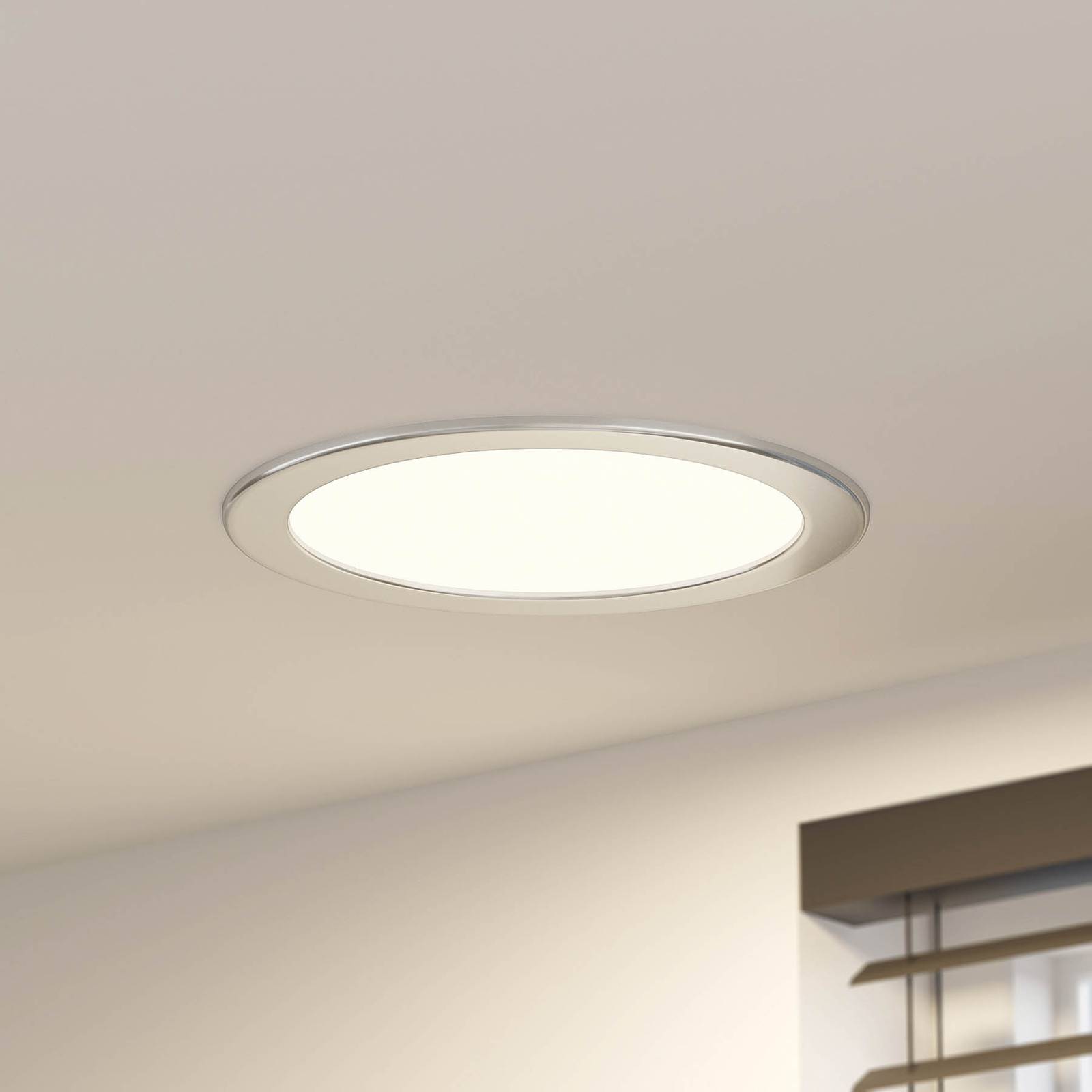 Prios LED-Einbaulampe Cadance, silber, 24 cm, dimmbar von PRIOS