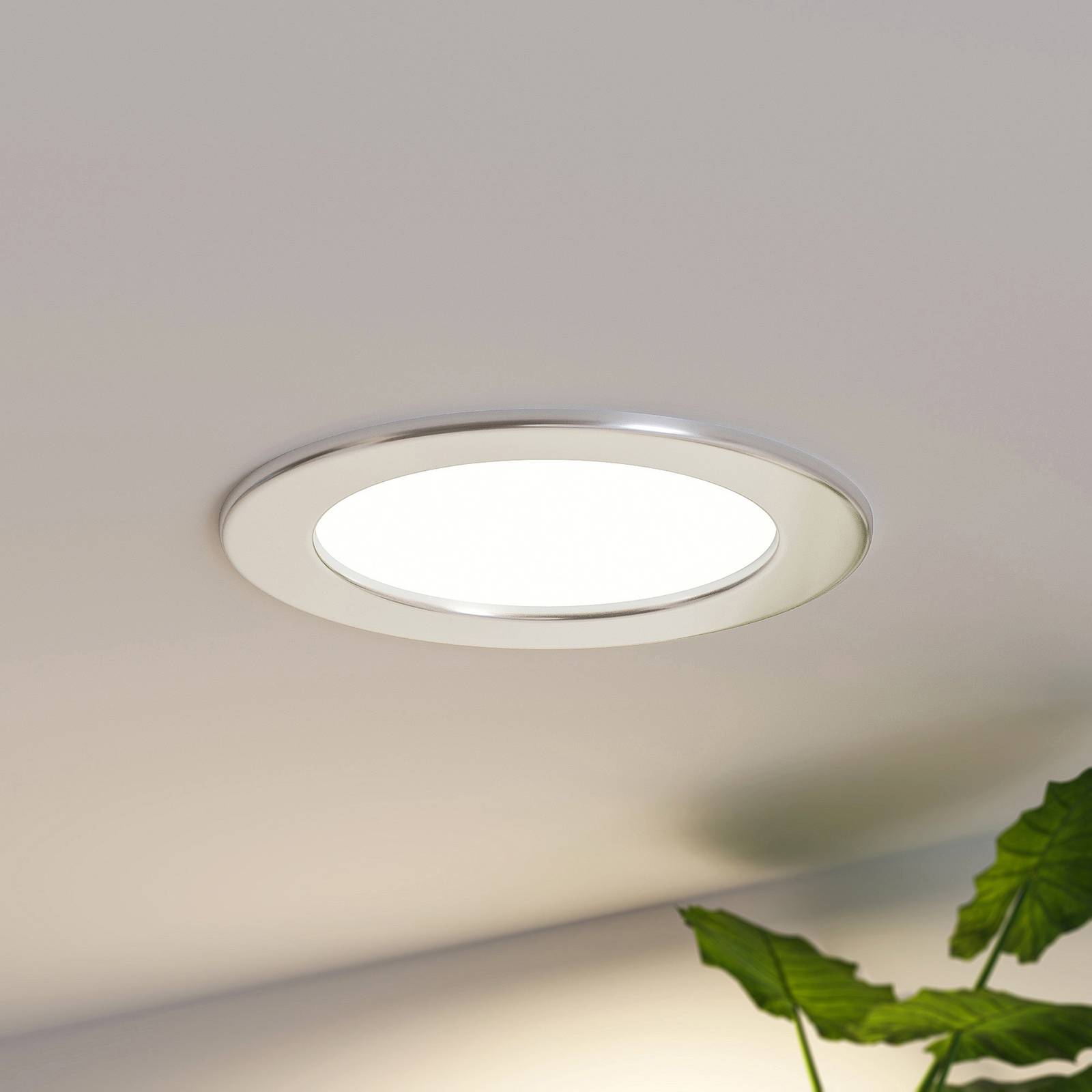 Prios LED-Einbaulampe Cadance, silber, 17cm, 10er, dimmbar von PRIOS