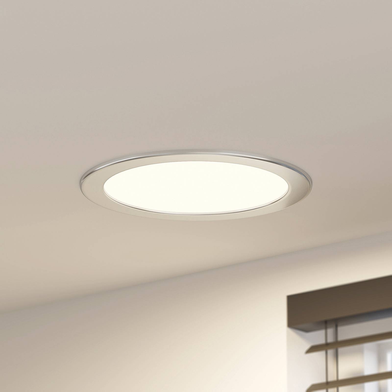 Prios LED-Einbaulampe Cadance, silber, 24cm, 10er, dimmbar von PRIOS