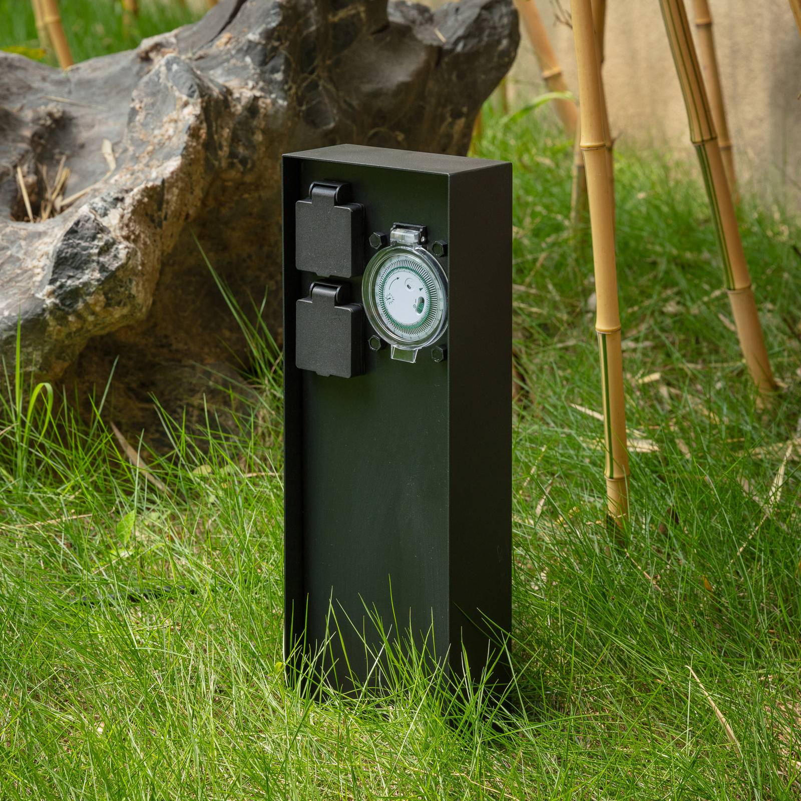 Prios Foranda Stromsäule, 2er Timer schwarz 40 cm Prios Foranda Stromsäule, 2er Timer schwarz 40 cm von PRIOS