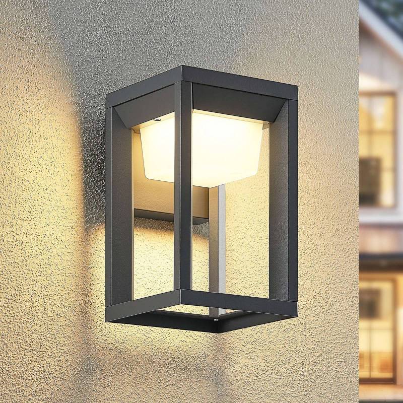 Prios LED-Außenwandlampe Gamion, anthrazit, Metall, IP54 von PRIOS