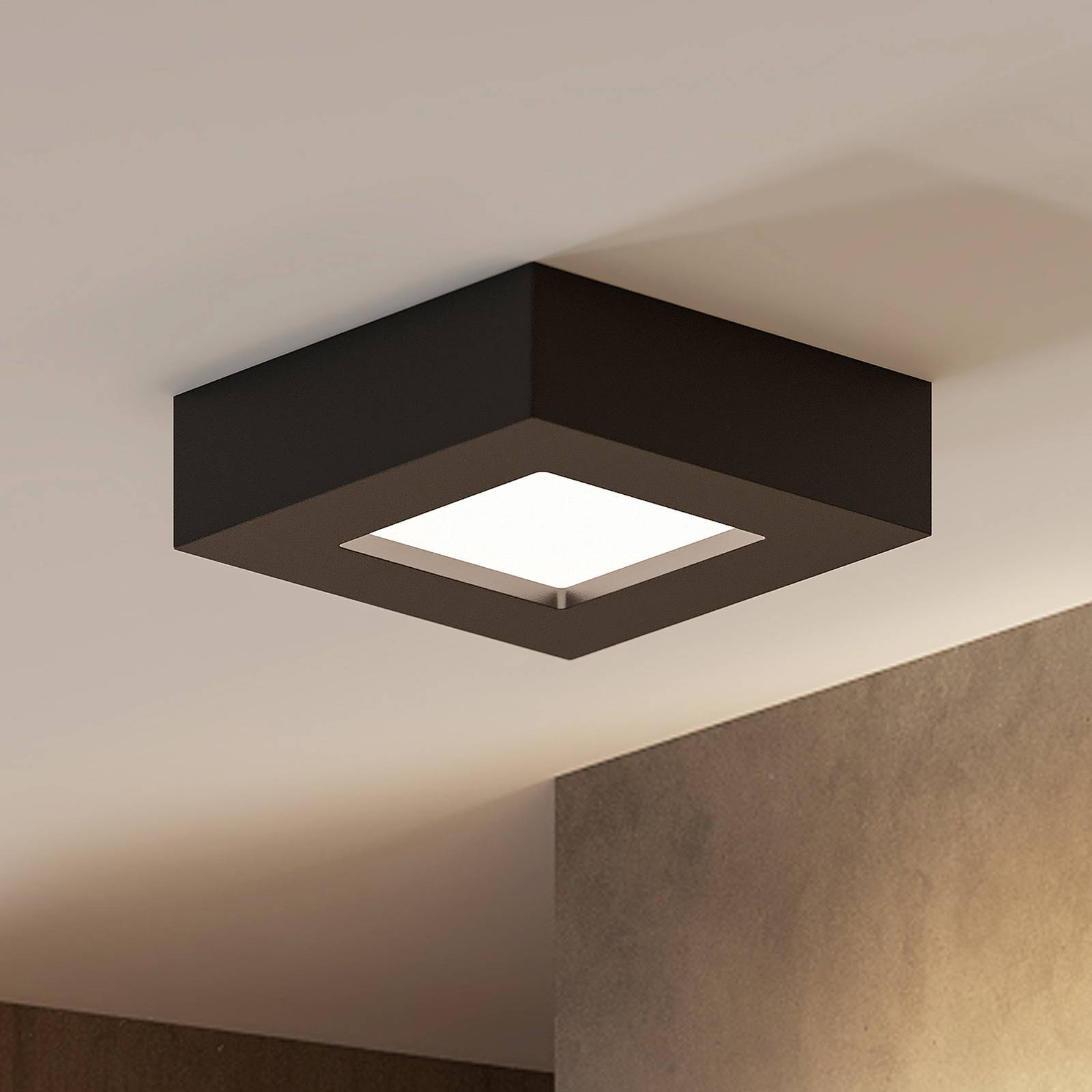 Prios LED-Deckenlampe Alette, schwarz, 6 W, CCT, dimmbar von PRIOS