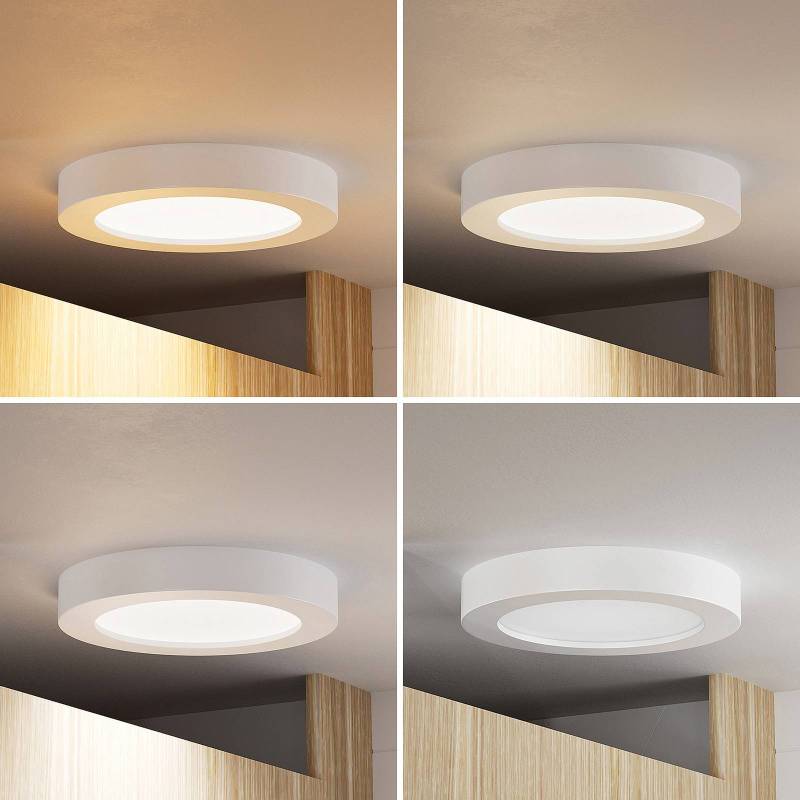 Prios LED-Deckenleuchte Edwina, weiß, 23 cm, CCT, IP44 von PRIOS