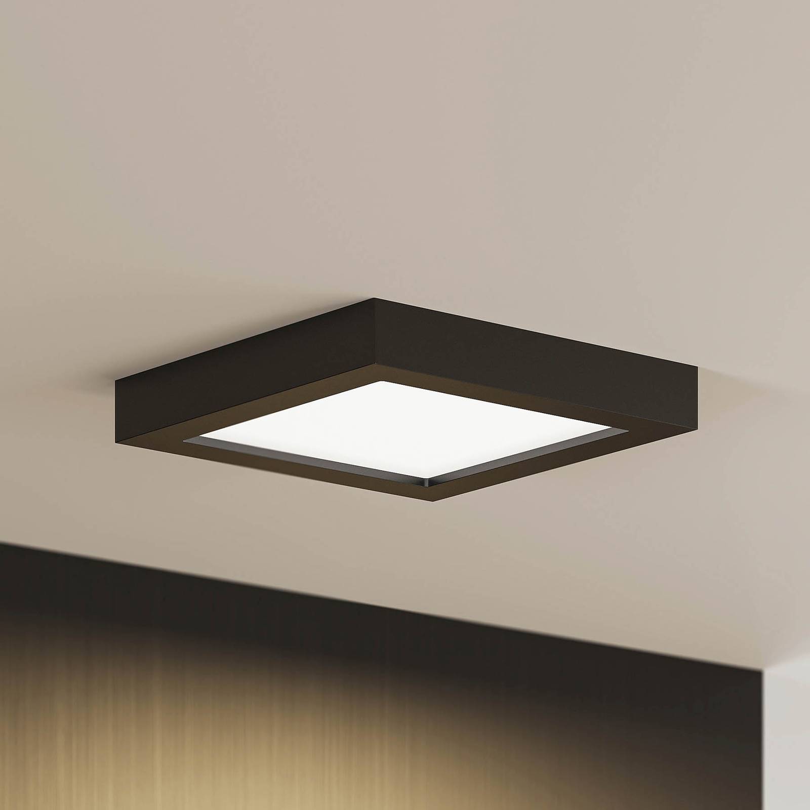 Prios Alette LED-Deckenlampe, schwarz, CCT, 18 W von PRIOS