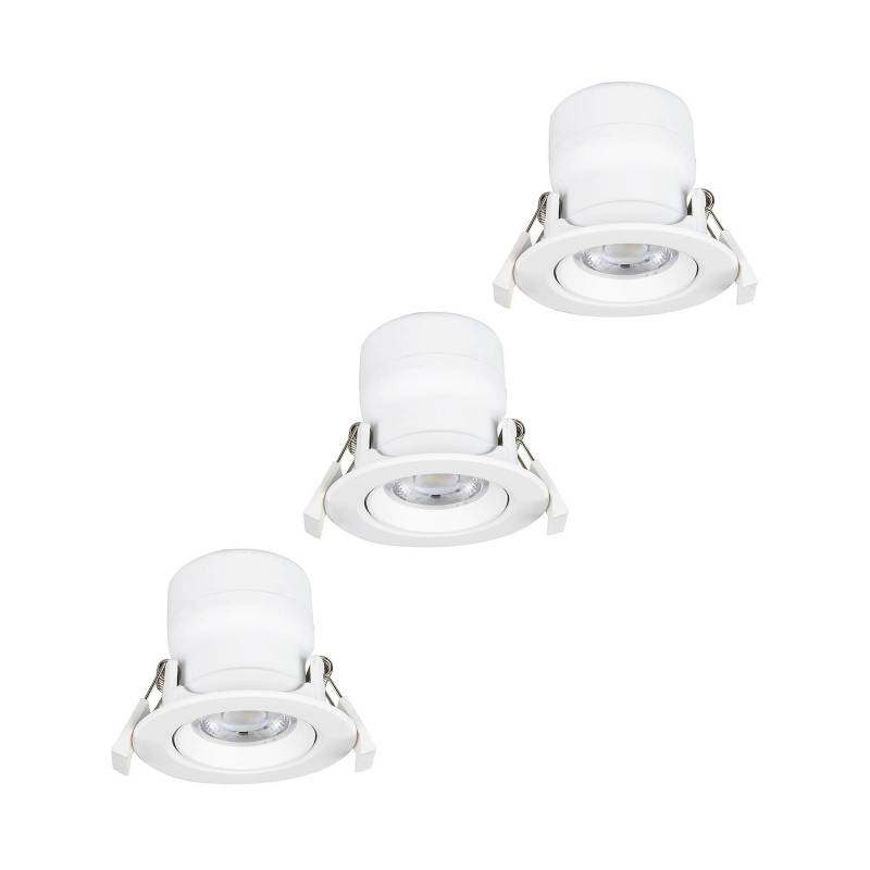 Prios LED-Einbaulampe Shima, weiß, 7W, 3000K, 3er, dimmbar von PRIOS