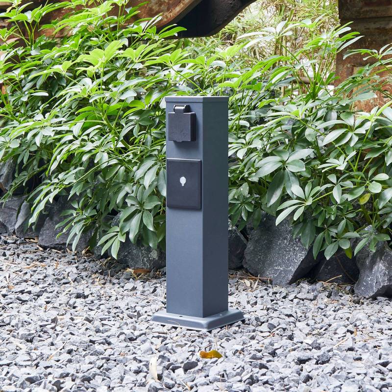 Smarte Steckdosensäule WLAN 40cm sandgrau Tuya von PRIOS