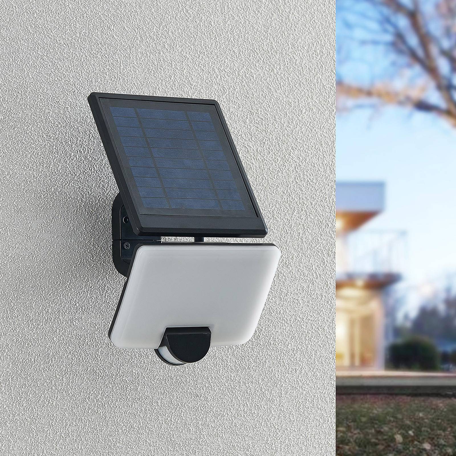 Prios Yahir LED-Solar-Wandstrahler Sensor schwarz von PRIOS