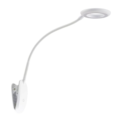PRIOS LED Klemmleuchte Harumimit USB Anschluss dimmbar (Modern) in Weiß (1 flammig,) - Tischlampe Tischleuchte Leselampe Nachttischlampe Arbeitszimmerleuchte von PRIOS