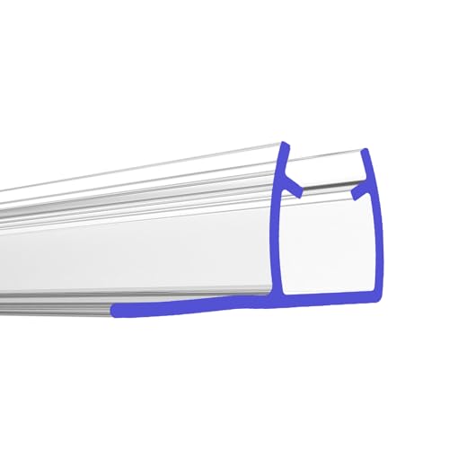 PRIOstahl Duschdichtung Dichtung mit Gummilippe Dichtungsprofil - 1 x Transparente Duschtürdichtung für Glasstärke: 6 mm Länge: 2 Meter Wasserabweiser für Duschtüren Glastüren Duschwand Bad von PRIOstahl