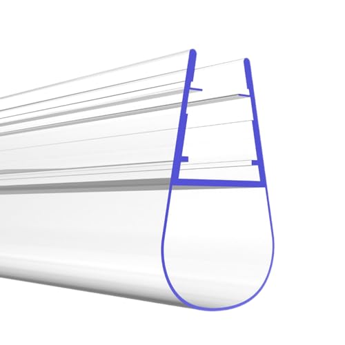 PRIOstahl Duschdichtung Dichtung mit Gummilippen Dichtungsprofil - 1 x Transparente Duschtürdichtung für Glasstärke: 6 mm Länge: 2 Meter Wasserabweiser für Duschtüren Glastüren Duschwand Bad von PRIOstahl