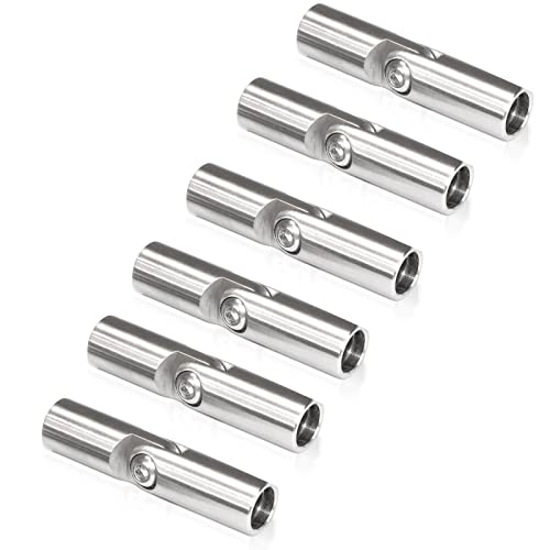 PRIOstahl Gelenkverbinder Stabverbinder flexibler Verbinder mit Gelenk Füllstab Traversenhalter - 6 x Verbinder Stellbar 12 mm aus Edelstahl V2A für Stab Rundstab Treppengeländer Geländerbau von PRIOstahl