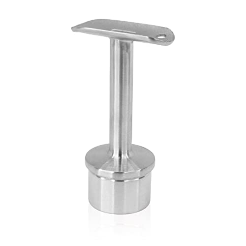 PRIOstahl Handlaufhalter für Rohr Handlaufträger Geländerhalterung Rohrhalter - 1 x Handlaufstütze fixiert mit Anschraubplatte Ø 42,4 mm für Rundrohr Handlauf Geländer aus Edelstahl V2A von PRIOstahl