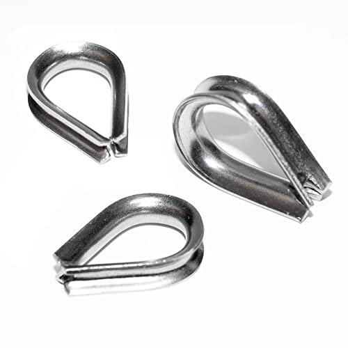 PRIOstahl Kauschen Drahtseilklemme Drahtseilkauschen für Drahtseil - 8 mm x 10 Stück Seilklemme Bügelformklemme Seilklemmen Bügelklemme Stahlseil Deckenbefestigung Seil Windenseil aus Edelstahl V4A von PRIOstahl